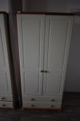 *Pine & Cream Double Wardrobe over Drawers