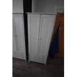 *White Double Wardrobe over Drawers