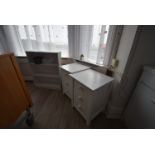 *Pair of White Three Drawer Bedside Cabinets, and an Open Front Bookcase