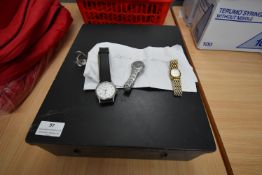 *Lockable Storage Box and Three Wristwatches