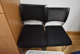 *Three Stackable Chrome Framed Reception Chairs
