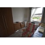 *Contents of Room 15 to Include Single Divan with Waterproof Mattress, Commode Chair, Wingback