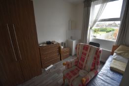 *Contents of Room 15 to Include Single Divan with Waterproof Mattress, Commode Chair, Wingback