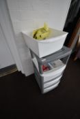 *Plastic Four Drawer Storage Unit