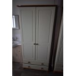 *Pine & Cream Double Wardrobe over Drawers