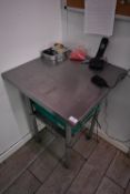 *Stainless Steel Preparation Table on Tubular Frame with Undershelf 60x60cm