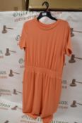 *Mondetta Ladies Dress with Elastic Waist Orange Size: Medium