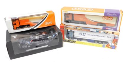 Corgi, Joal and other diecast vehicles, comprising 59522 Scania curtain side trailer, 75701 MAN box