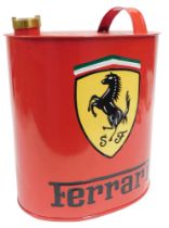 A modern reproduction oval Ferrari petrol can, 32cm high, 25cm wide.