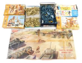 Airfix soldiers and Coastal Defence Assault set, 1:32 scale, including Military Series Russian Infan