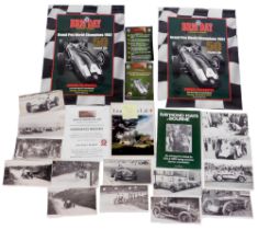 BRM interest. A group of ephemera, to include British Racing Motors World Champions 1962 tin badge,