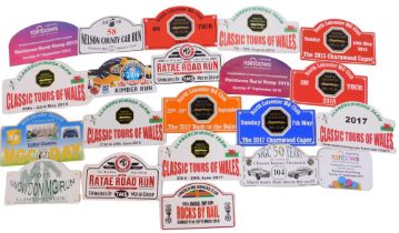 A group of MG plastic car rally boards, mainly for MG, from the early 2000s to late 2000s, to includ