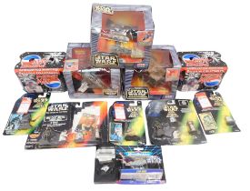 Star Wars toys and ephemera, including Mirco Machines Slave 1, Micro Machines Action Fleet Jawa Sand