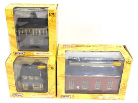 Scenix by Pocketbond OO gauge buildings, comprising EM6001 corner public house, EM6106 signal box, a