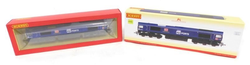 A Hornby OO gauge Class 66 diesel electric locomotive, Teesport Express, 66109, PD Ports livery, R39