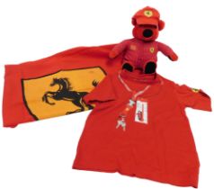 Ferrari collectables, comprising a child's T shirt, in key design, size 8 years, a Rosso red Teddy b