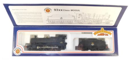 A Bachmann Branchline OO gauge Class 93XX Mogul locomotive, 2-6-0, 9308, BR black livery, 31-802, bo