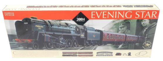 A Hornby for Marks and Spencer's 2004 Rail Bicentenary Evening Star train set, including a Class 9F