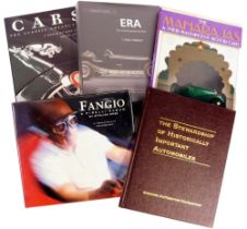 A group of automobile related books, comprising Moss (Sterling) Fangio A Pirelli Album, in associati