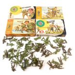 Airfix soldiers, 1:32 scale, including British Commandos, British Infantry Support Group, British Pa