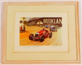 After R A Nockolds. Sir Henry Birkin Mandrate Brooklands 1931, limited edition 83/400, 20cm x 30cm,