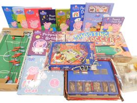 Toys, games and annuals, including Fisher Price Talking Crypto, Peppa Pig annuals, Magnastiks games,