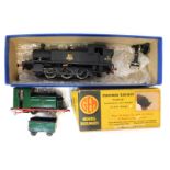 A Gem Model Railways Ffestiniog Railway Prince locomotive and tender, 12mm narrow gauge, and a white