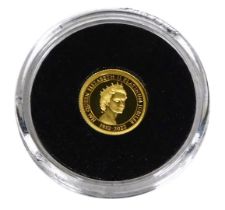 A Platinum Jubilee gold half gram five pound coin, dated 2022, in presentation case, with