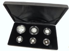 A Royal Mint Elizabeth II 2022 Britannia six silver coin set , £2, 31.21g, £1, 15.71g, 50p, 7.86g, 2