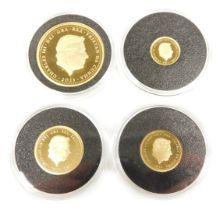 A Harrington and Byrne Tristan Da Cunha Charles II 2023 four gold coin Collections set, Double Laure