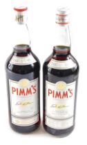 Two one litre bottles of Pimms No. 1.