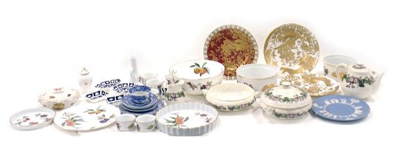 Royal Worcester Evesham and other wares, comprising flan dish, fruit bowl, ramekins, jug, Wedgwood b