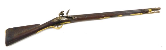 A late 18thC flintlock dragoon Elliott type carbine, the barrel with proof marks and numbered 3090,