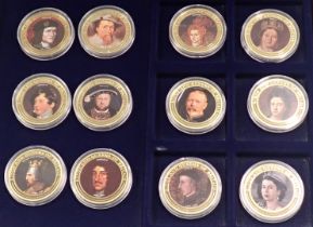 A Windsor Mint Kings and Queens of the UK collectors coins, comprising a set of twelve coins in pres