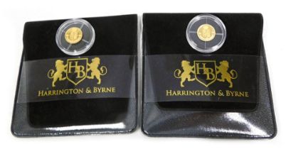 Harrington and Byrne Charles III 2023 £5 coin, 0.50g, cased, and another.