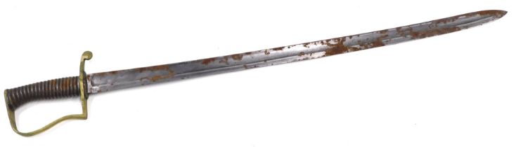 A British Army 1896 pattern sword, with fullered blade marked BO (Board of Ordnance), with arrowhead