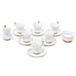 A Royal Albert Val D'Or pattern part tea service, comprising milk jug, sugar bowl, six cups and sauc