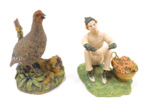 A Border Fine Arts figure of a partridge, modelled by Ayres, bears label, 18cm high, and a further B