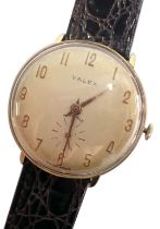 A Valex gent's dress wristwatch, with a silvered coloured dial and gold numeric border and seconds d