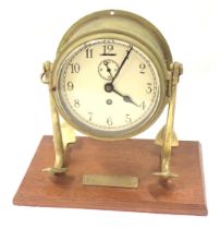 Withdrawn pre-sale. An SS Royal Prince Cardiff ships clock, in brass case, with a green painted