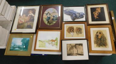 A large quantity of pictures and prints, comprising after George Hilliard Swinstead Fair Favourite P