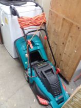 A Bosch electric lawn mower.