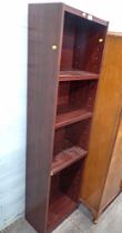 A mahogany veneered bookcase.