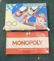 A My First Edition Scalextric and Monopoly. (2)