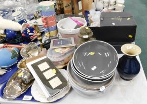 Next part dinner wares, silver plated wares, photograph frame, cake stand, boxed Royal Worcester Eve