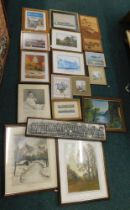 Pictures and prints, comprising framed motorcycle magazine, after Frederick Hulme A Day's Rest, clip