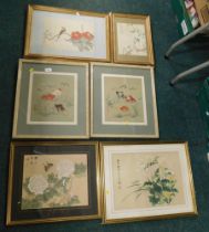 Oriental prints, to include fish, flowers and butterflies, etc. (a quantity)