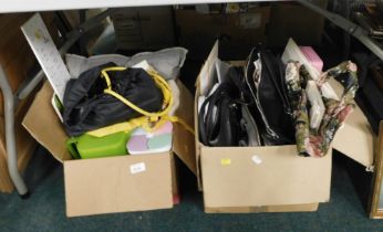 Household wares, blood pressure monitor, jug, cushions, aprons, lady's handbags, etc. (all under 1 t