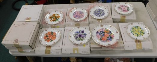 A group of Royal Albert collectors floral plates, boxed.