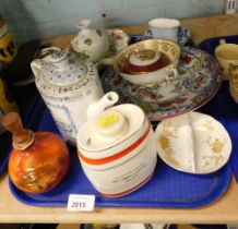 Collectors china and effects, comprising a Wade Scotch whisky decanter, Limoges dish, Aynsley pin di